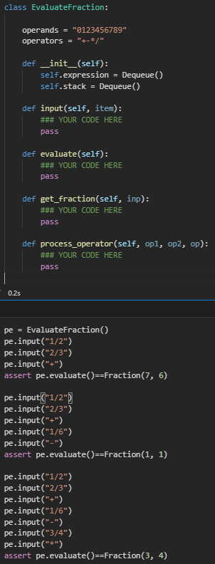Python OOP- Evaluating Fraction and | Chegg.com