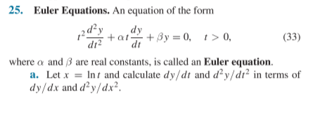 Solved Euler Equations. In each of Problems 31 through 34, | Chegg.com
