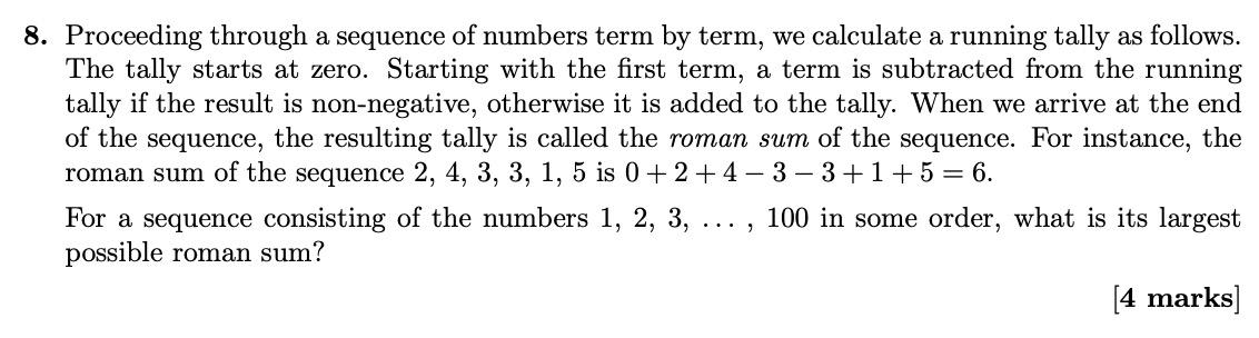 Solved 8. Proceeding through a sequence of numbers term by | Chegg.com