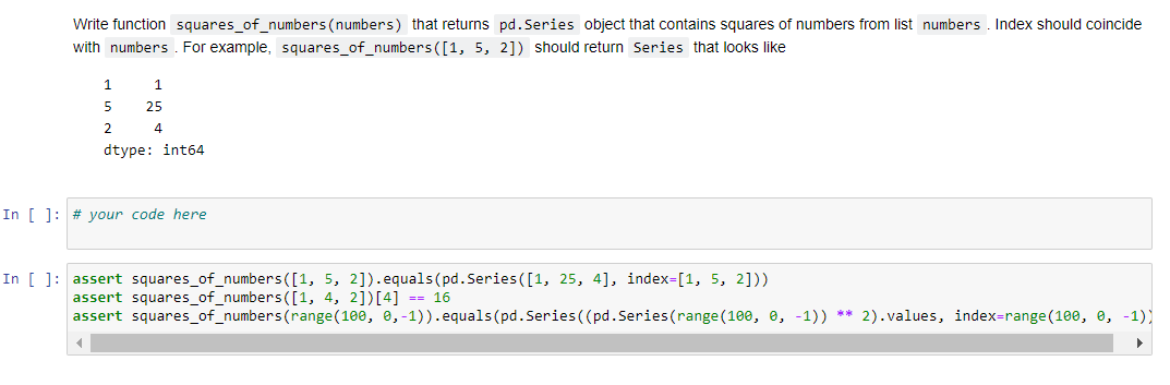 Solved Write function squares_of_numbers (numbers) that | Chegg.com