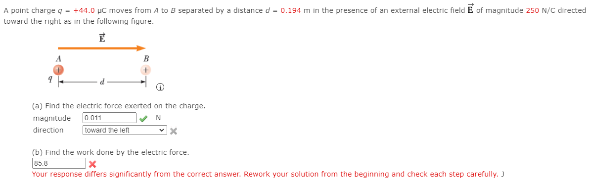 Solved A Point Charge Q = +44.0 UC Moves From A To B | Chegg.com