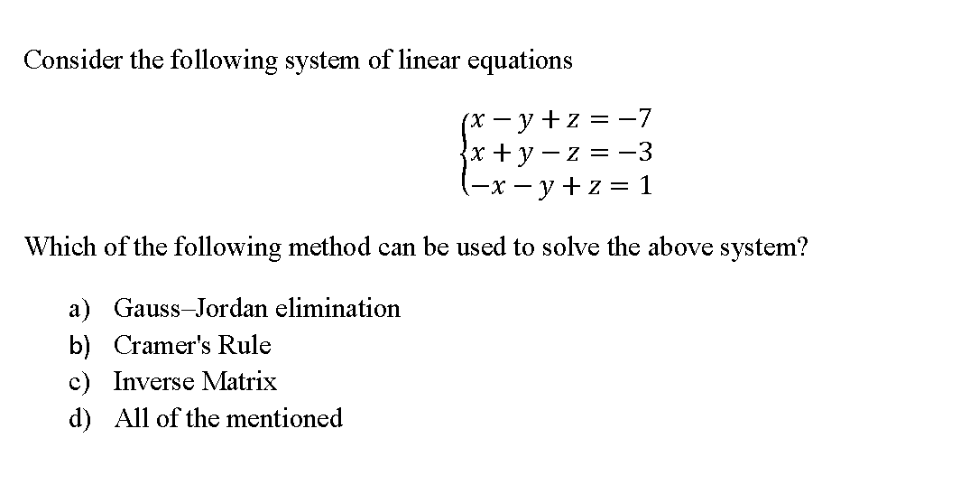 Solved Consider the following system of linear equations (x | Chegg.com