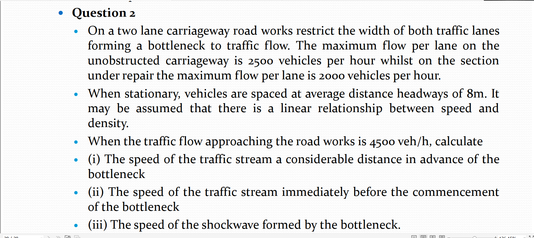 Solved 30 30 Question 2 On a two lane carriageway road