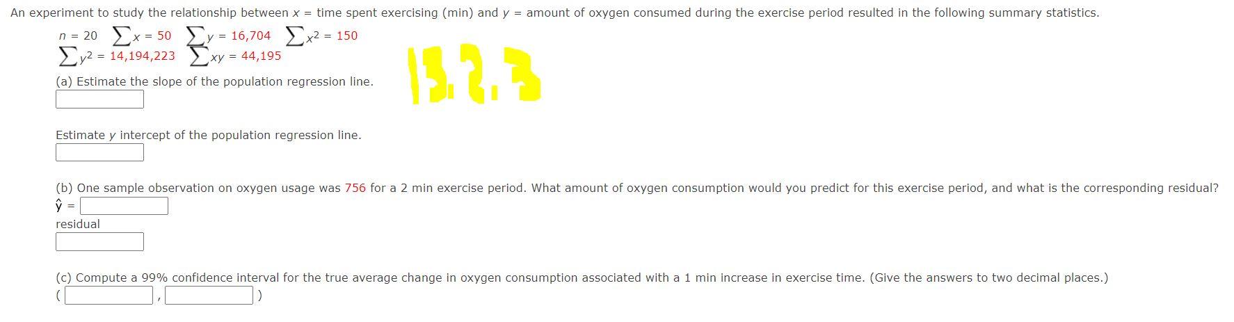 Solved An experiment to study the relationship between x = | Chegg.com