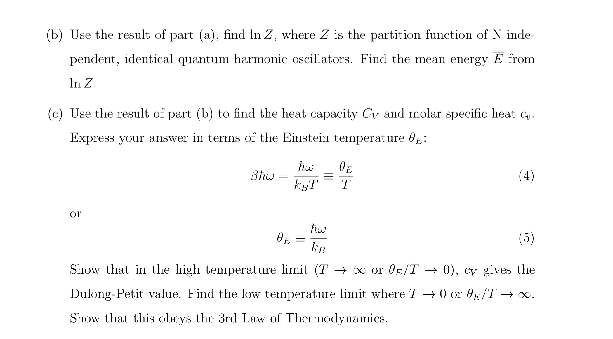 Solved 2. Einstein Model of Specific Heat Classically, the | Chegg.com