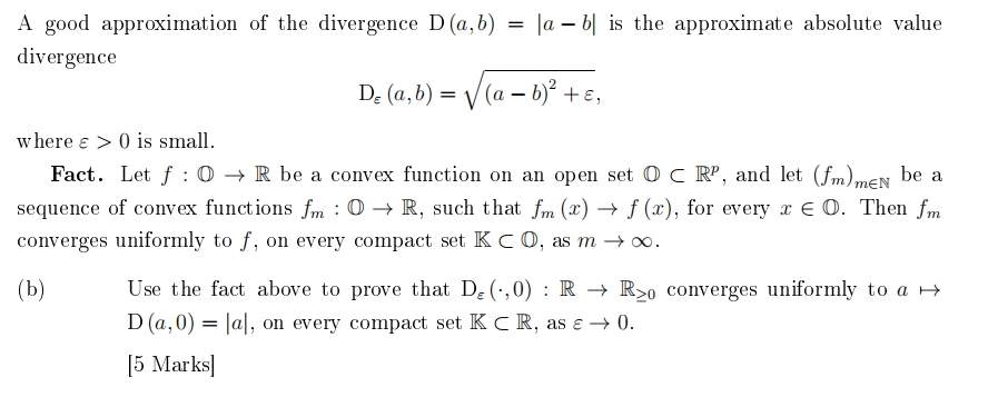 Use the fact above to prove that Dε (·,0): R → R≥0 | Chegg.com