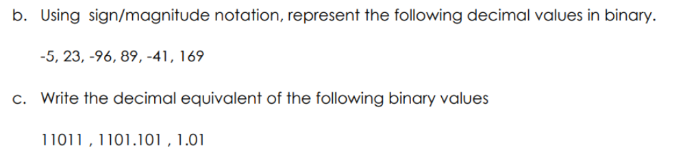 sign magnitude notation binary