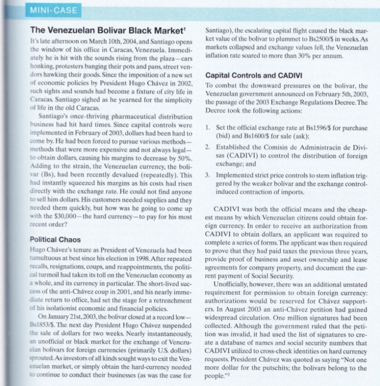 MINICASE The Venezuelan Bolivar Black Market