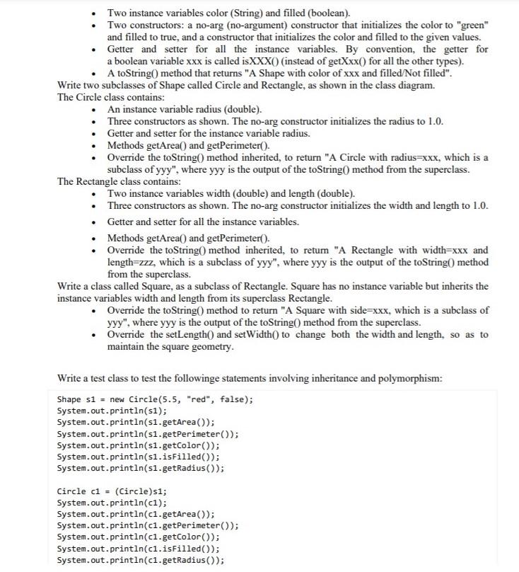 Solved Given the following Class diagram: #denotes protected | Chegg.com