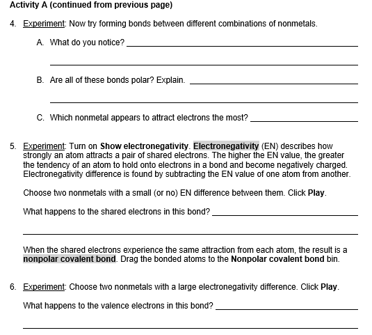 Student Exploration Polarity And Intermolecular Forces ...