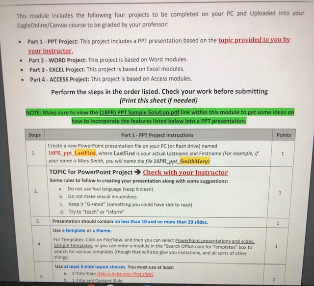 This module includes the following four projects to | Chegg.com