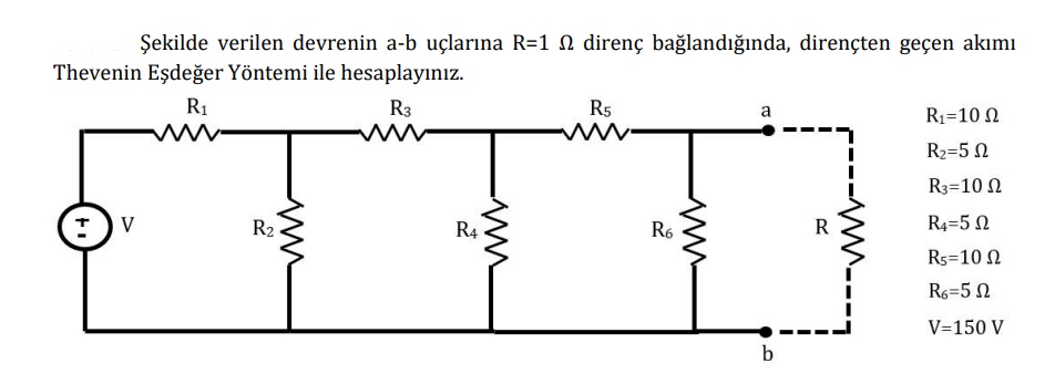 Solved Şekilde Verilen Devrenin A-b Uçlarına R=1Ω ﻿direnç | Chegg.com