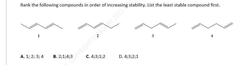 Solved Rank the following compounds in order of increasing | Chegg.com