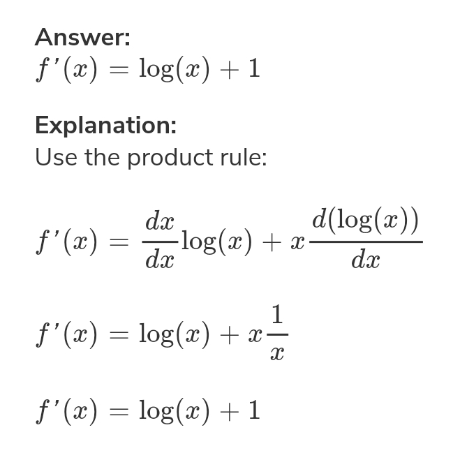 the derivative of log
