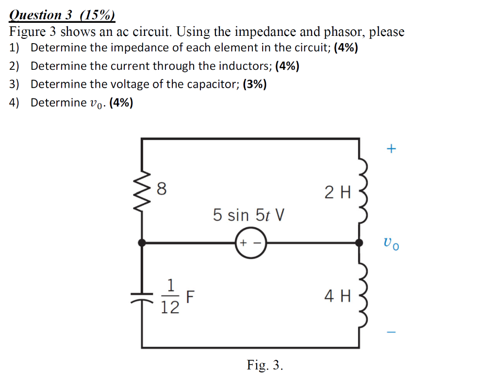 minimum Farmakologi Hus Solved Question 3 (15%) Figure 3 shows an ac circuit. Using | Chegg.com