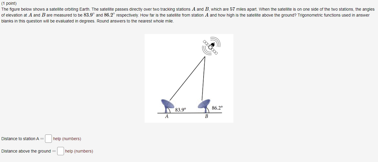 Solved (1 Point) The Figure Below Shows A Satellite Orbiting | Chegg.com