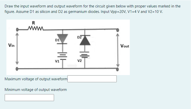 Solved Draw the input waveform and output waveform for the | Chegg.com