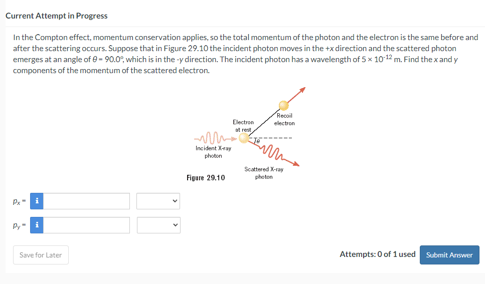 Solved In The Compton Effect, Momentum Conservation Applies, | Chegg.com