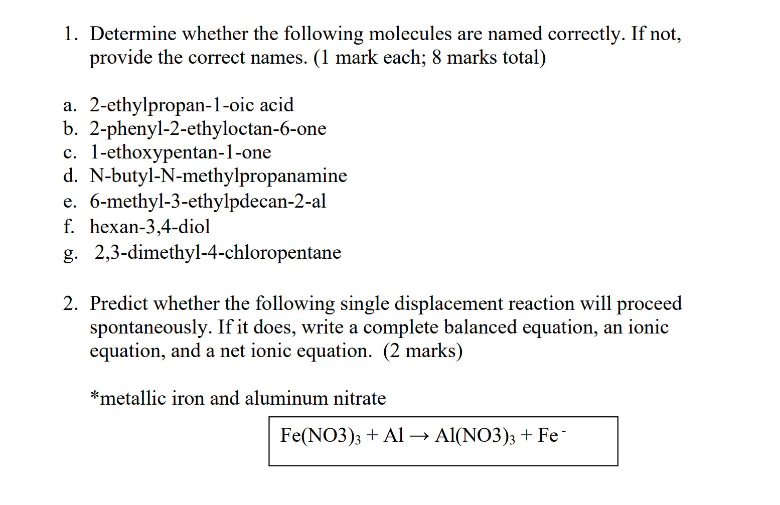 Solved 1. Determine whether the following molecules are | Chegg.com