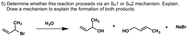 Solved 5) Determine whether this reaction proceeds via an | Chegg.com