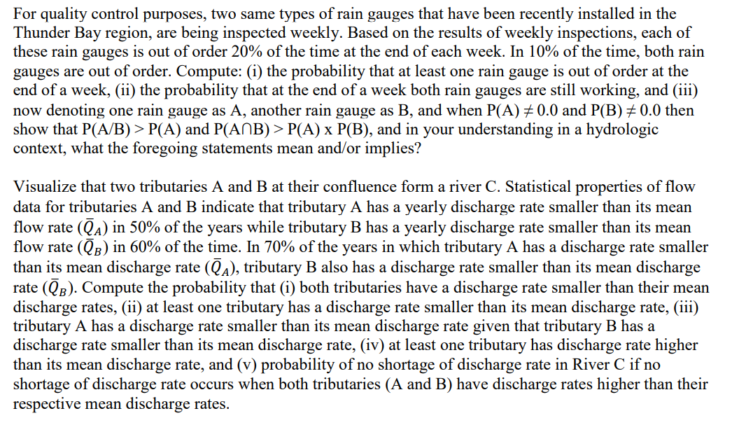 Solved For quality control purposes, two same types of rain | Chegg.com