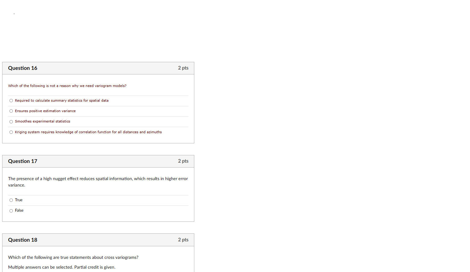Question 16 2 pts which of the following is not | Chegg.com