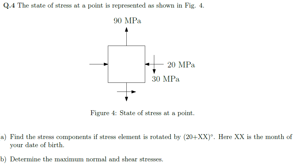 Solved Q.4 The State Of Stress At A Point Is Represented As | Chegg.com