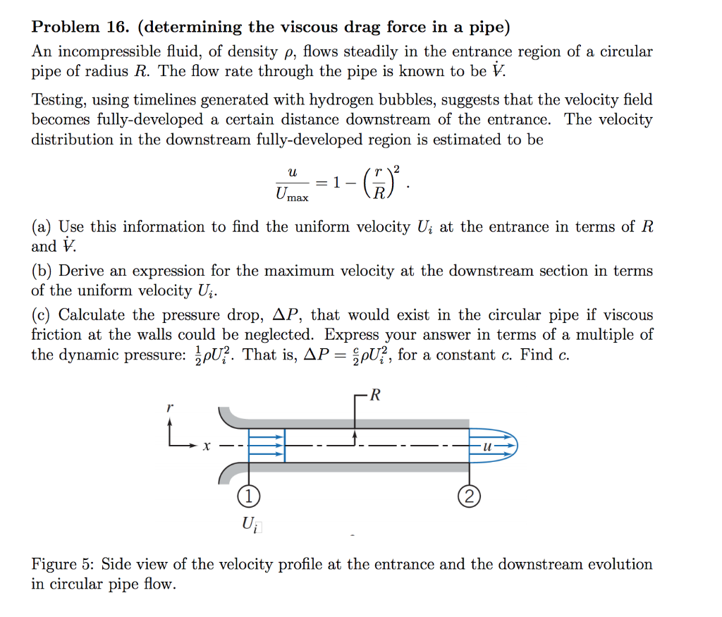 Problem 16 Determining The Viscous Drag Force In A Chegg 