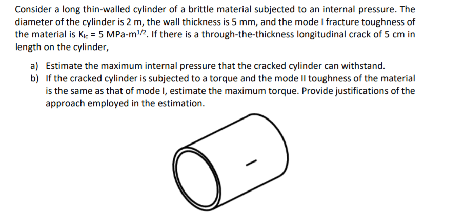 Solved Consider A Long Thin-walled Cylinder Of A Brittle | Chegg.com