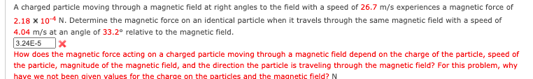 Solved A charged particle moving through a magnetic field at | Chegg.com