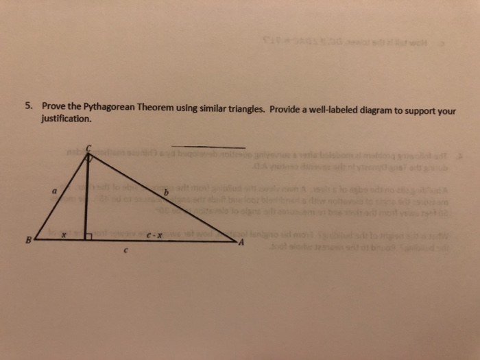Pythagoras Theorem Proof Using Similar Triangles