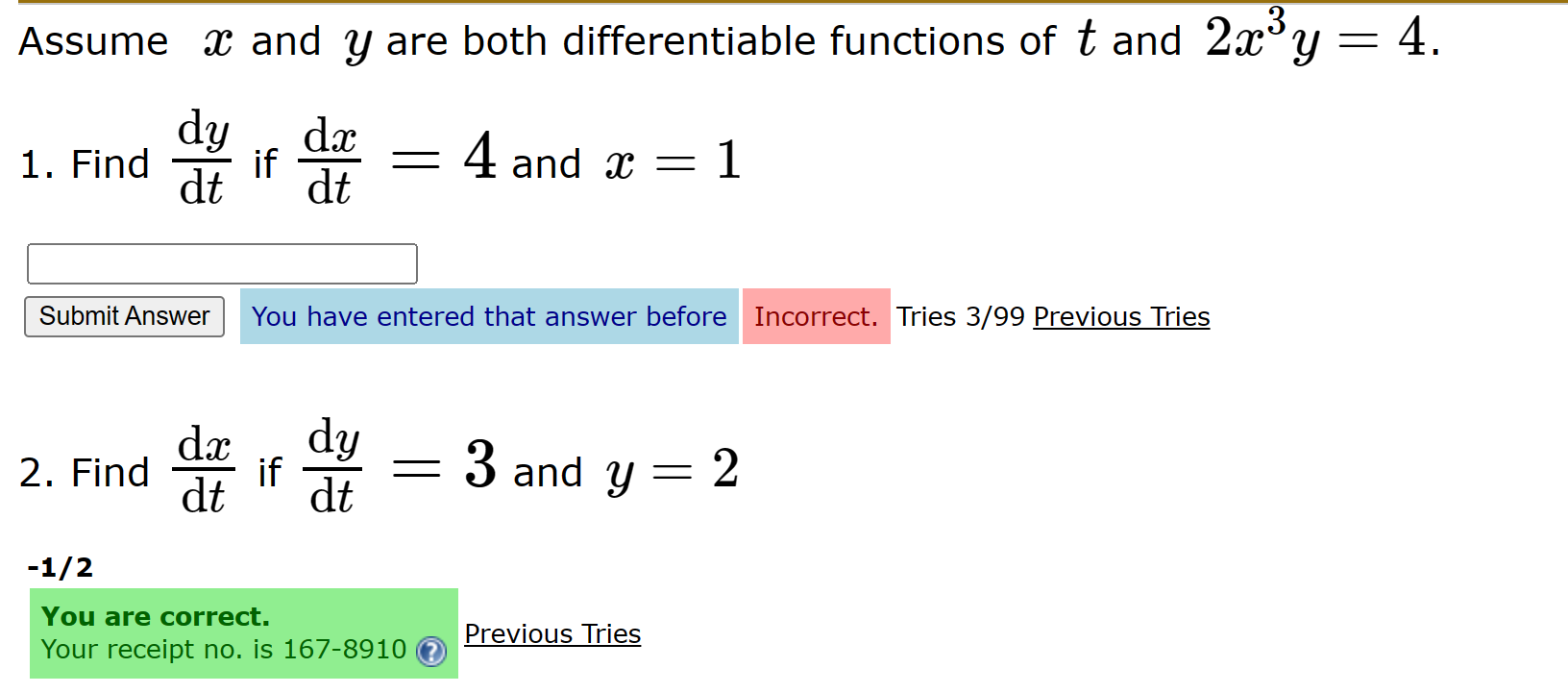 Solved Assume X And Y Are Both Differentiable Functions Of T 7640