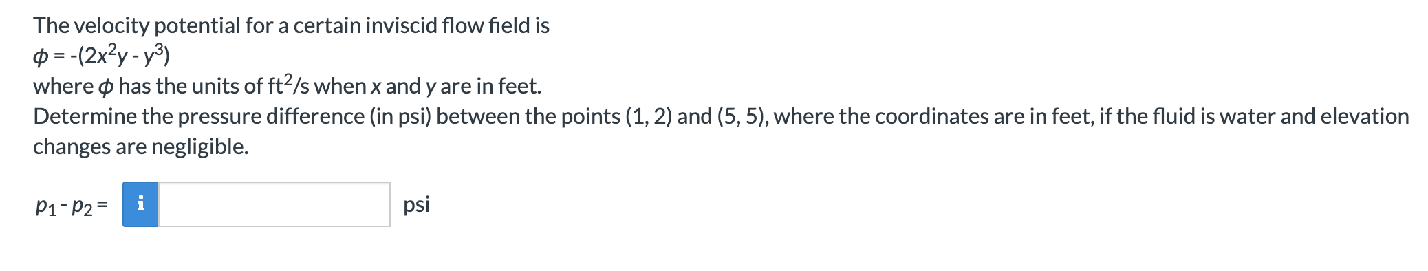 Solved The velocity potential for a certain inviscid flow | Chegg.com
