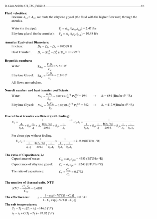 Solved Problems for double-pipe heat exchangers 1. In | Chegg.com