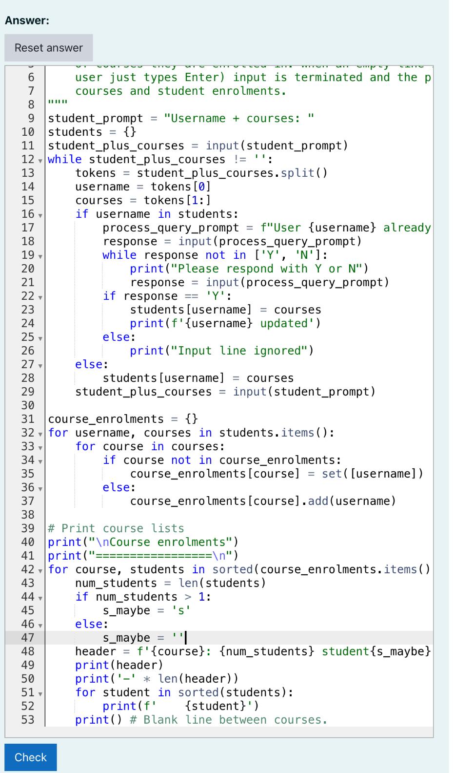 Solved And now for something different... The assignment so | Chegg.com