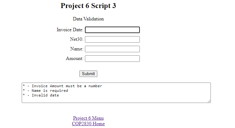 Solved Write a web page with a JavaScript that data | Chegg.com