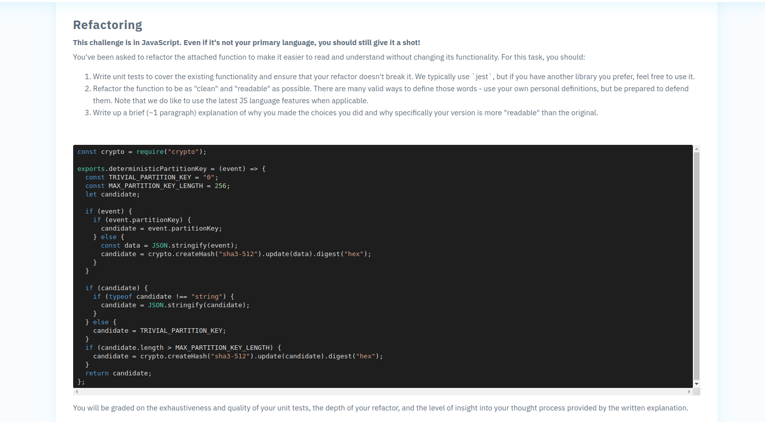 Solved Refactoring This Challenge Is In Javascript. Even If | Chegg.com