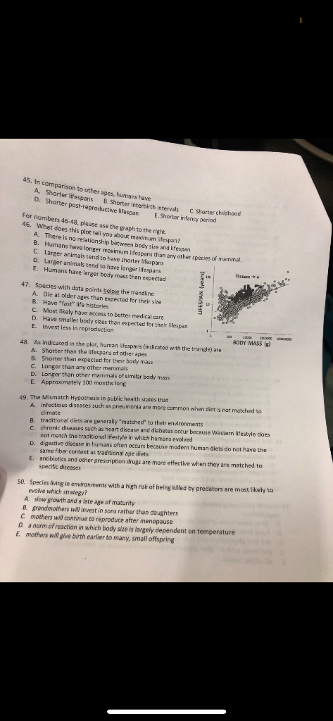 Solved A. Short B. Shorter Interbirth Intervals C. Shorter | Chegg.com