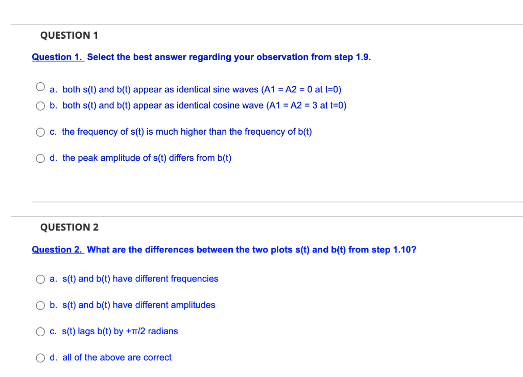 Solved QUESTION 1 Question 1. Select the best answer | Chegg.com
