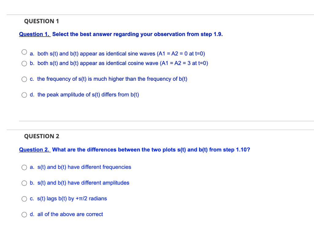 Solved QUESTION 1 Question 1. Select The Best Answer | Chegg.com