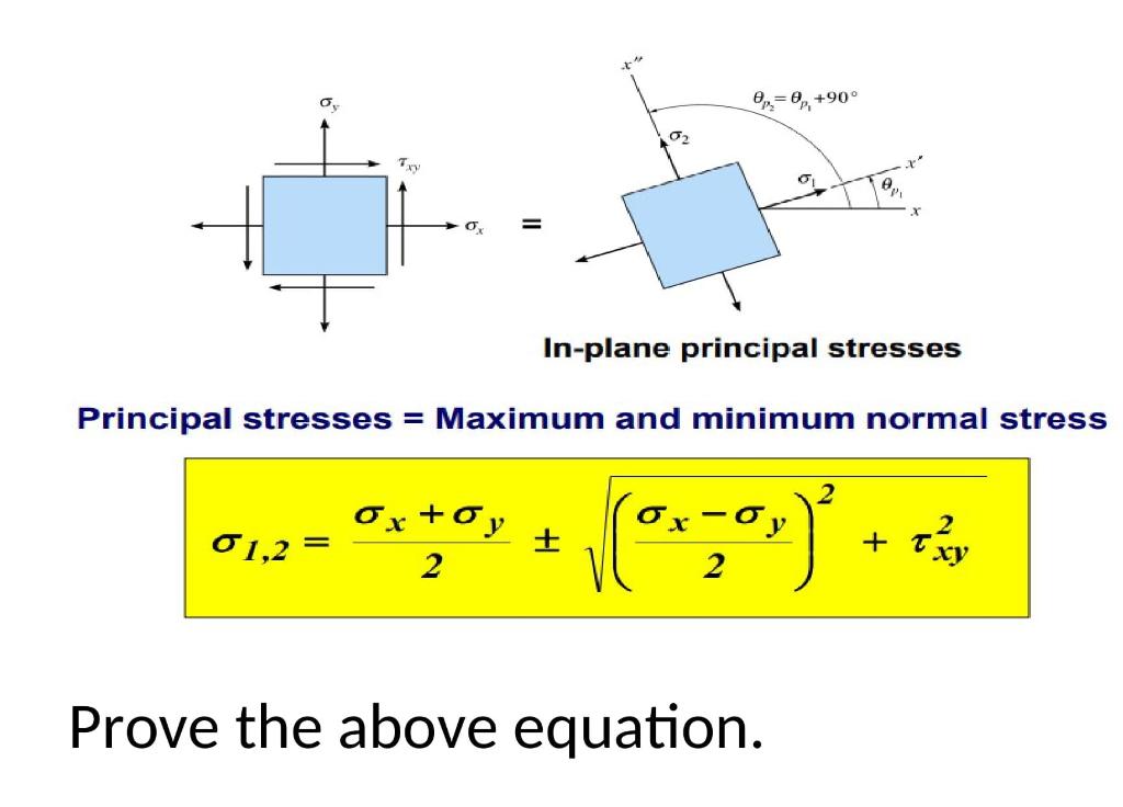 Solved O 90° 02 To X O In Plane Principal Stresses 5883