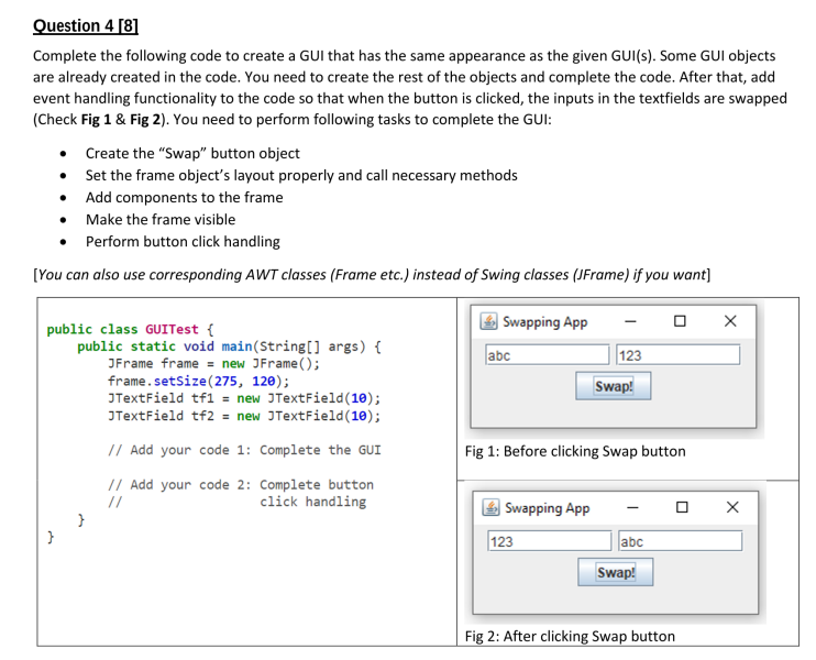 Solved Question 4 [8] Complete the following code to create | Chegg.com