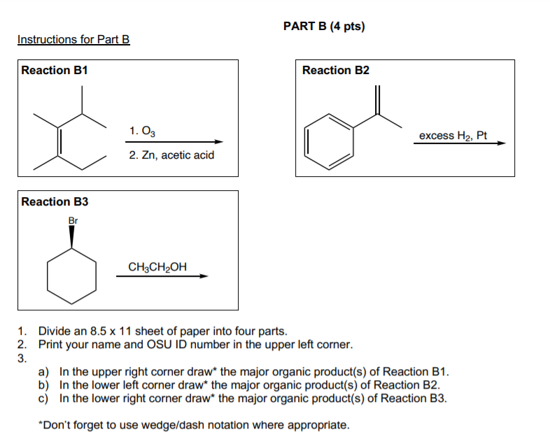 Solved PART B (4 Pts) Instructions For Part B Reaction B1 | Chegg.com