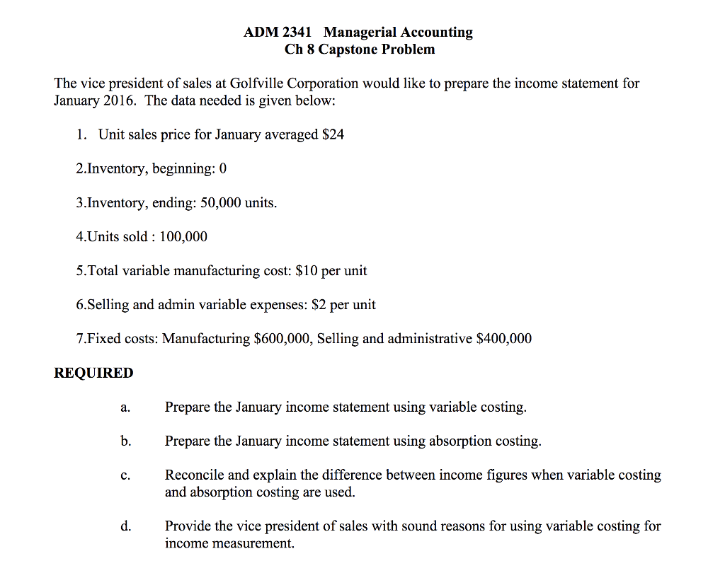 Adm 2341 Managerial Accounting Ch 8 Capstone Problem Chegg Adm 2341 Managerial Accounting Ch 8 Capstone Problem Chegg