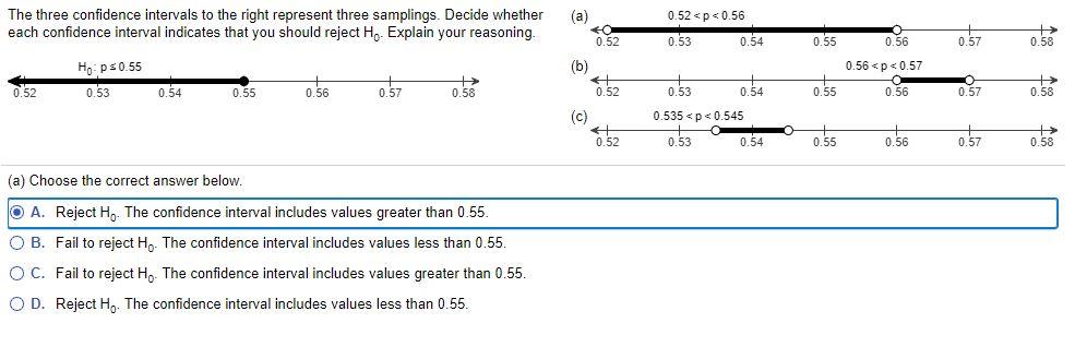 Solved The three confidence intervals to the right represent | Chegg.com