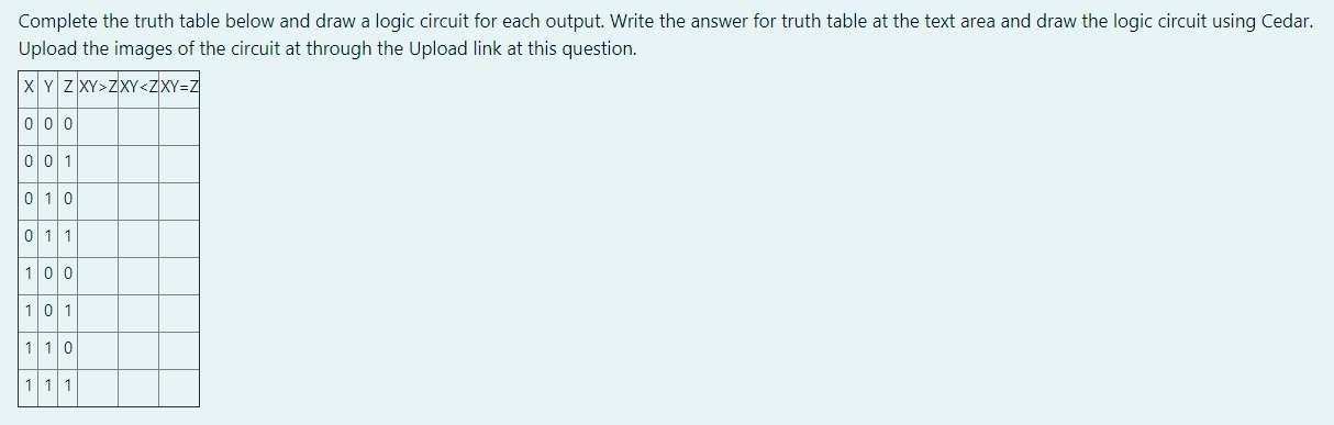 Solved Complete the truth table below and draw a logic | Chegg.com