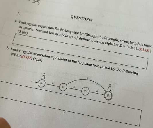 Solved QUESTIONSa. ﻿Find Regular Expression For The Language | Chegg.com