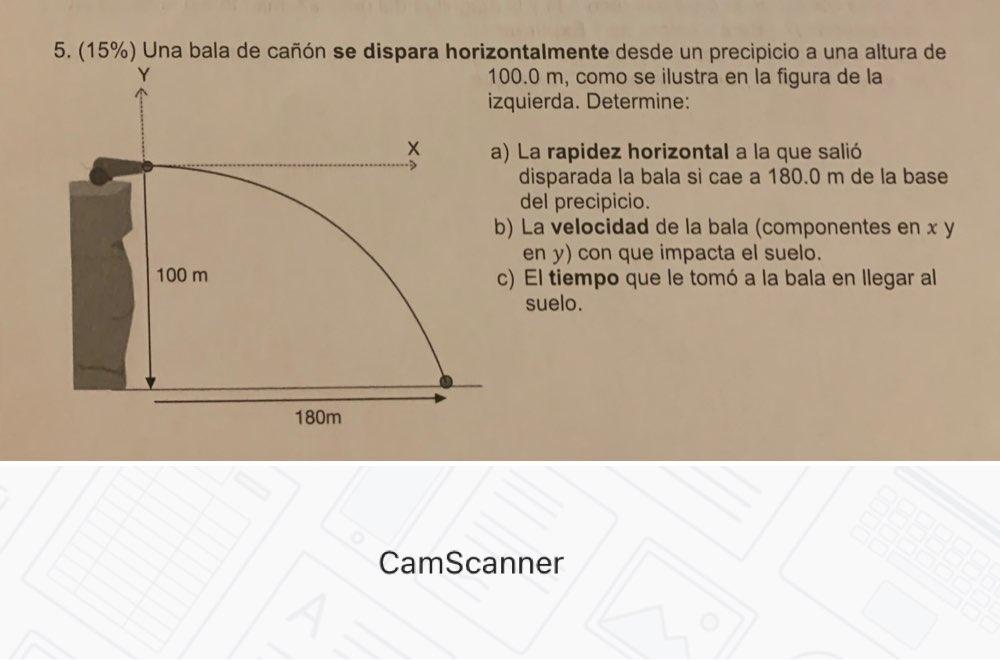 Solved 5.(15) Una bala de cañón