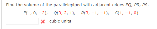 Solved Find the volume of the parallelepiped with adjacent | Chegg.com