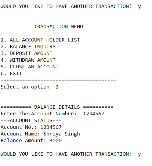 Solved Make a program(BANK MANAGEMENT SYSTEM) in C++ | Chegg.com